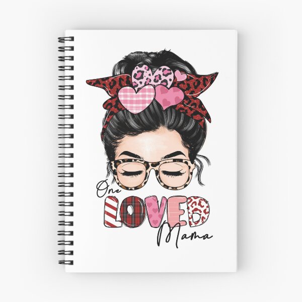 Item preview, One Loved Mama Funny Messy Bun Buffalo Plaid Valentines Day designed and sold by udhop.