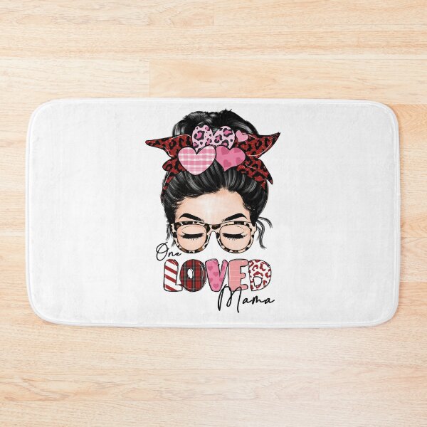 Item preview, One Loved Mama Funny Messy Bun Buffalo Plaid Valentines Day designed and sold by udhop.
