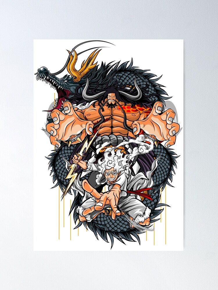 Luffy Gear 5 vs Kaido ONE PIECE Poster for Sale by newgatearts