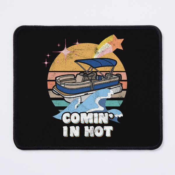 Item preview, Comin in hot Pontoon speed boat retro sunset father's day designed and sold by miraclemaker.
