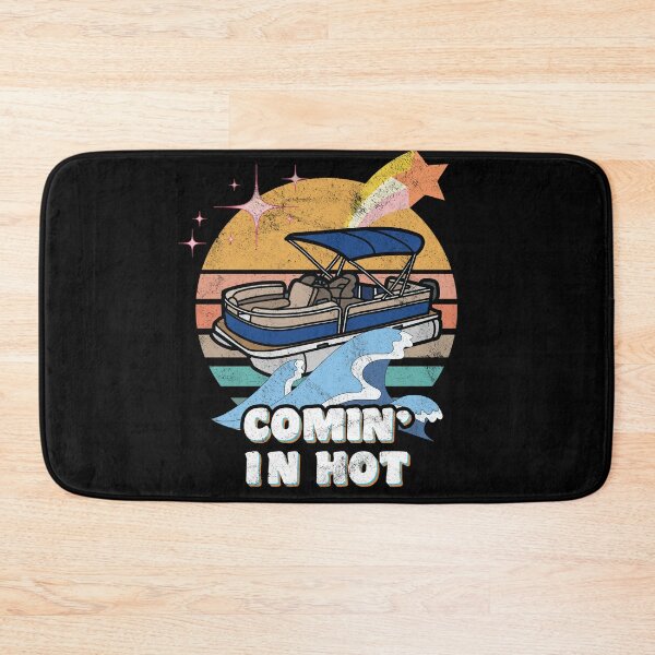 Item preview, Comin in hot Pontoon speed boat retro sunset father's day designed and sold by miraclemaker.