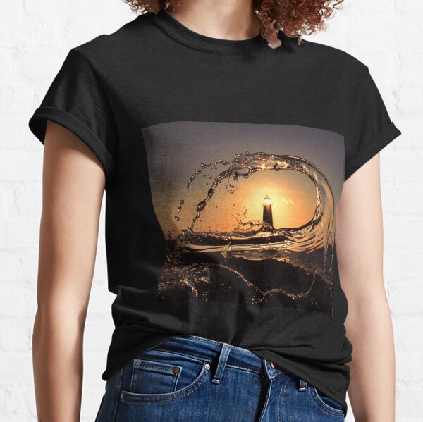 Point of Ayr lighthouse at sunset Classic T-Shirt