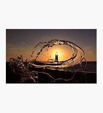 Point of Ayr lighthouse at sunset Photographic Print