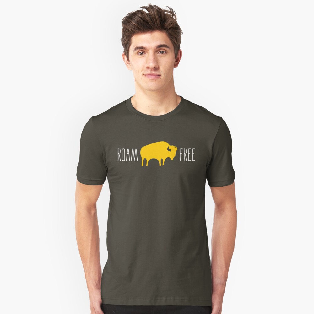 Roam Free Buffalo Bison Slim Fit T-Shirt