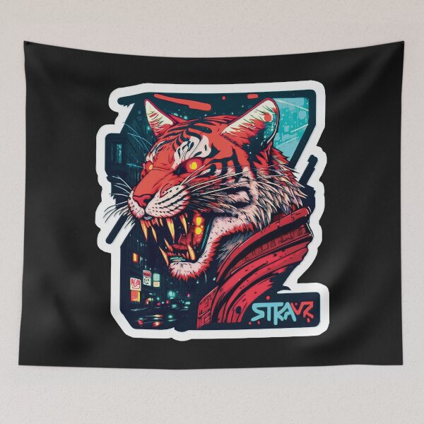 Item preview, Cyberpunk neon Tiger #2 designed and sold by PhiloSophyEye.
