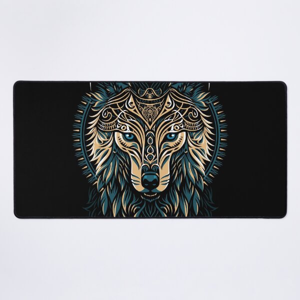 Item preview, golden shield tribal wolf designed and sold by albertocubatas.