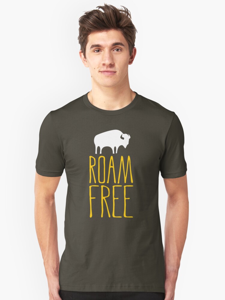 Alternate view of Roam Free Buffalo Bison Slim Fit T-Shirt