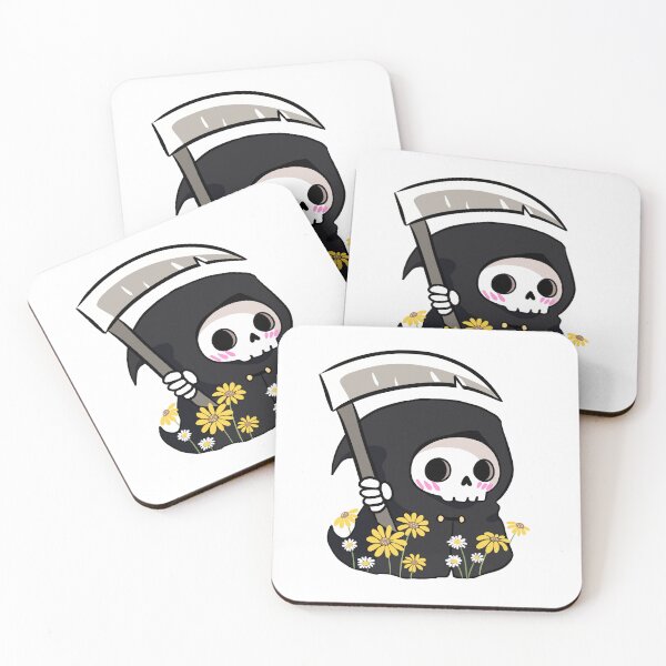 Item preview, Cute grim reaper with daisy flowers  designed and sold by Yarafantasyart.