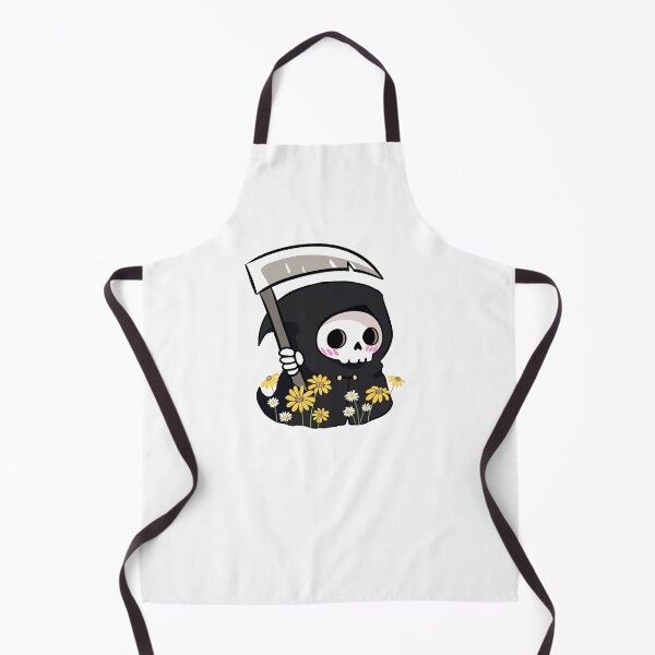 Item preview, Cute grim reaper with daisy flowers designed and sold by Yarafantasyart.