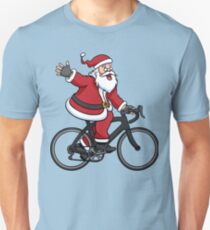 Santa Claus Riding A Road Bike Unisex T-Shirt