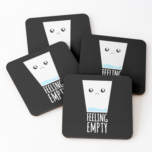 Item preview, Glass of Water Feeling Empty - Funny Sad Quotes designed and sold by EnzoVectorism.