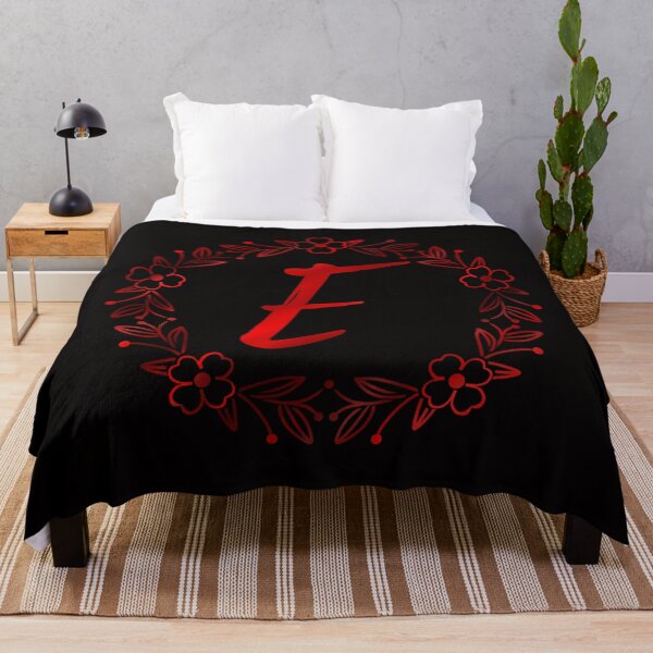 Item preview, E initial red flowers monogram - letter e / alphabet e / monogram E designed and sold by stayartsy07.