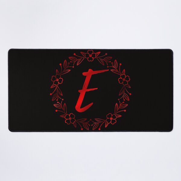 Item preview, E initial red flowers monogram - letter e / alphabet e / monogram E designed and sold by stayartsy07.
