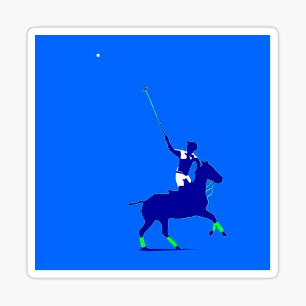 BLUE power polo player Sticker