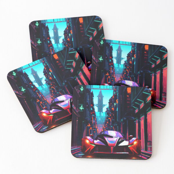 Item preview, Cyberpunk Ferrari in the streets designed and sold by SpaceCars.