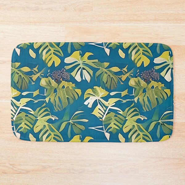 Item preview, Van Gogh Style Monstera Leaves Leaf with Purple Fruit Berries Painting Pattern designed and sold by sunflowerlight.