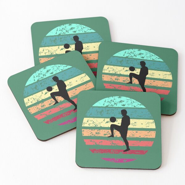 Item preview,  soccer ball juggling,bouncing on knee boy vintage summer retro football designed and sold by Panda  Art.