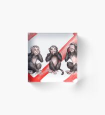 Three monkeys Acrylic Block