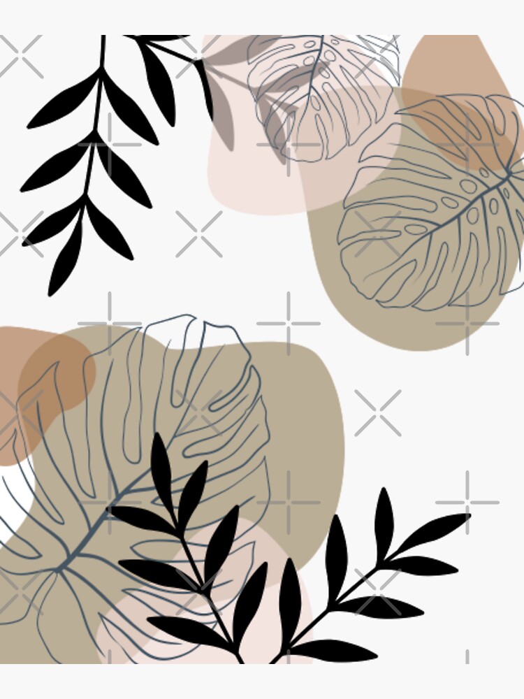 Brown And Beige Boho Aesthetics Modern Bohemian Style Groovy Neutral Sticker For Sale By 9245