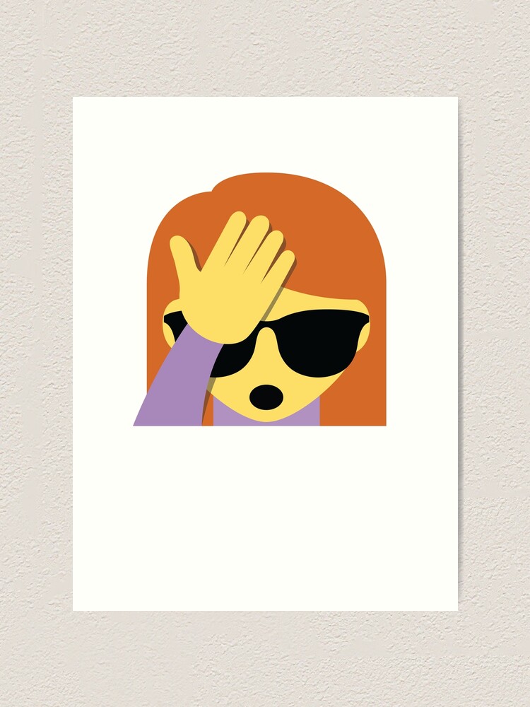 "Face Palm Girl Emoji " Art Print for Sale by HippoEmo Redbubble