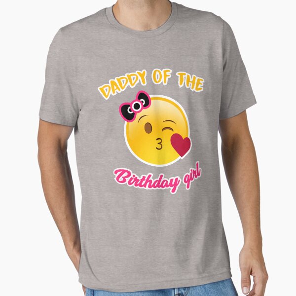 Item preview, Daddy of the Birthday Girl Emoji Pink Shirt / Kiss Heart Tee / Emoji Pink Shirt  designed and sold by Mill8ion.