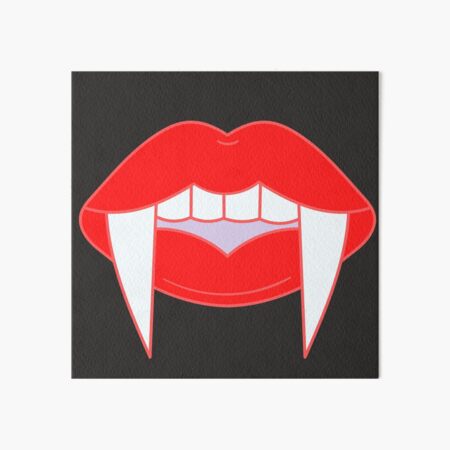 Red Lips and Vampire Fangs Art Board Print for Sale by ArtByBusyBee