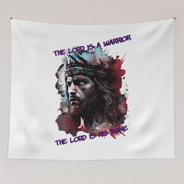 Item preview, Street Art Illustration of Warrior Jesus - Exodus 15:3, Fierce Aesthetic designed and sold by Art4Christ.