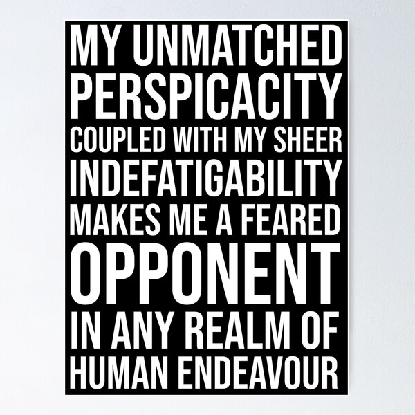 Emory Tate, Andrew Tate Print My Unmatched Perspicacity Quote Poster –  Styling Walls