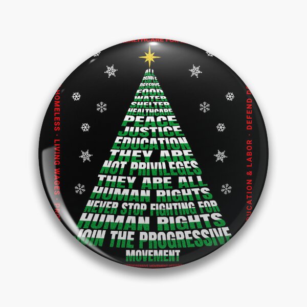 Artikelvorschau, PMD00200 Progressive Movement Designs Weihnachtsbaum der Menschenrechte auf Schwarz mit regenbogenfarbenem Vogel für Progressive entworfen und verkauft von ProgressiveLeft.