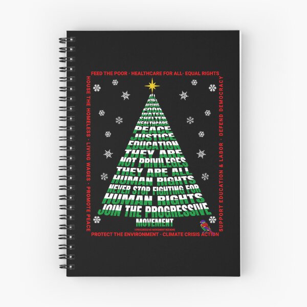 Artikelvorschau, PMD00200 Progressive Movement Designs Weihnachtsbaum der Menschenrechte auf Schwarz mit regenbogenfarbenem Vogel für Progressive entworfen und verkauft von ProgressiveLeft.