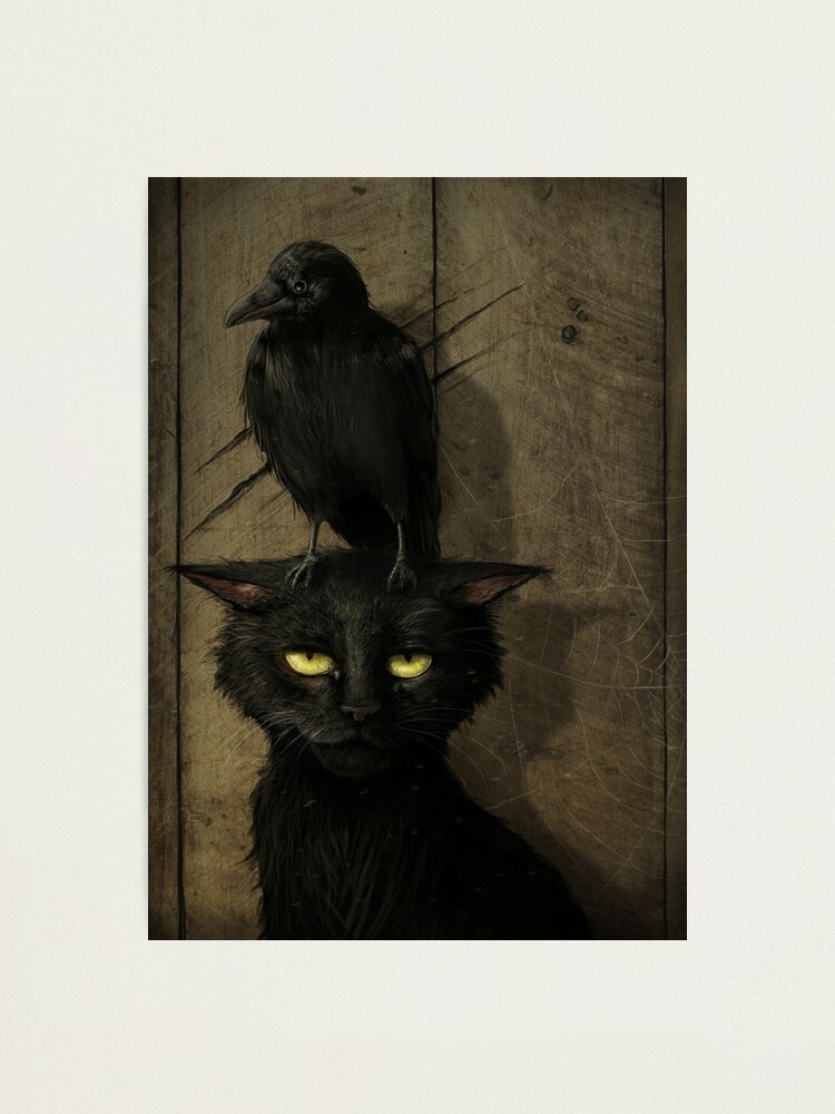 Impression Photo Le Corbeau Et Le Chat Par Morjer Redbubble