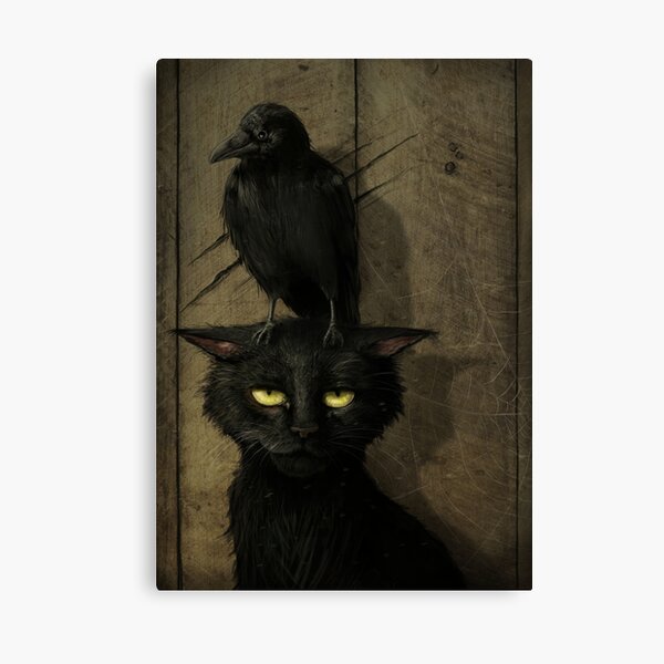 The Raven and the Cat Canvas Print