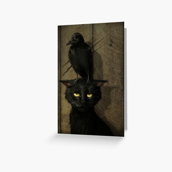 The Raven and the Cat Greeting Card