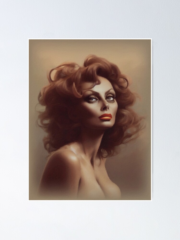 Sophia Loren Red Dress Pinup Girl Hollywood Poster Art Photo