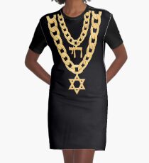Jüdisches Chai Bling-Ketten-Chanukka-Festival des Licht-Juden T-Shirt Kleid