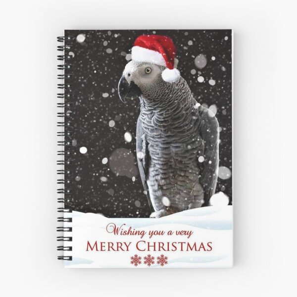 Item preview, Merry Christmas African Grey Parrot designed and sold by The-Best-Arts.