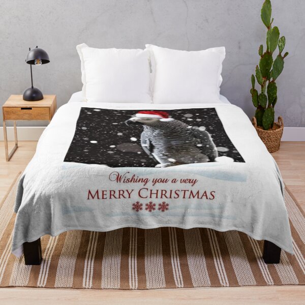Item preview, Merry Christmas African Grey Parrot designed and sold by The-Best-Arts.