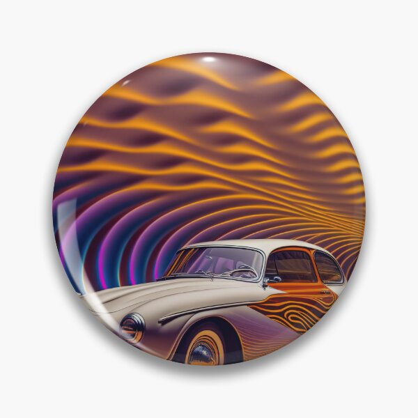 Item preview, Retro car optical illusion in an abstract tunnel designed and sold by osssoconcept.