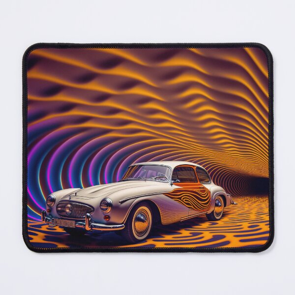 Item preview, Retro car optical illusion in an abstract tunnel designed and sold by osssoconcept.