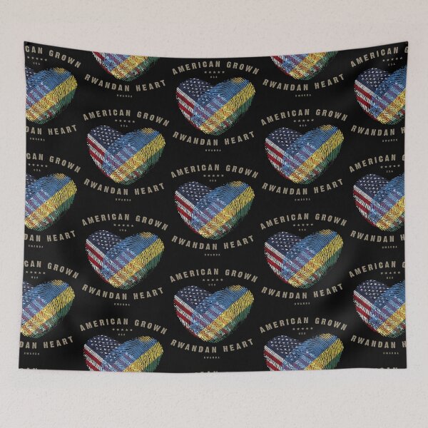 Item preview, American Grown Rwandan Heart Love Rwanda Flag designed and sold by Baudendistel.