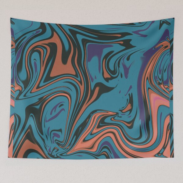 Item preview, Abstract Liquid psychedelic Metallic Marble Art Paint- Elegant retrp psychedelic Marble art designed and sold by MAEffects.