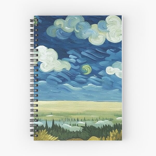 Item preview, Celestial Lights and Whirling Clouds Over the Mist Field Van Gogh Style Thick Brush Stroke Painting designed and sold by sunflowerlight.