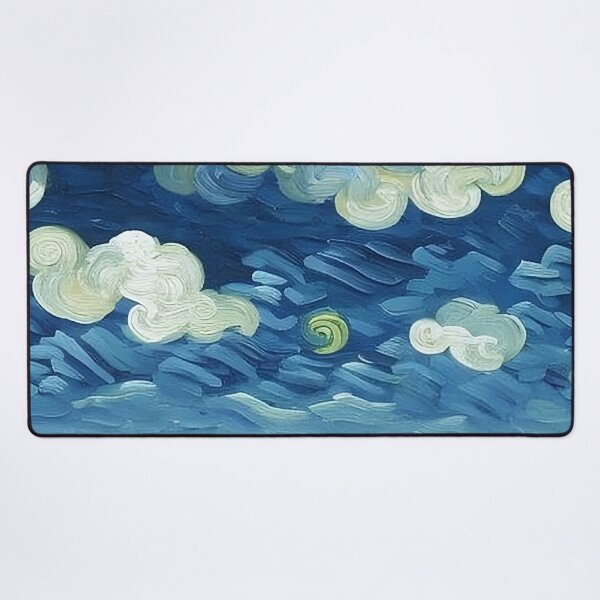 Item preview, Celestial Lights and Whirling Clouds Over the Mist Field Van Gogh Style Thick Brush Stroke Painting designed and sold by sunflowerlight.