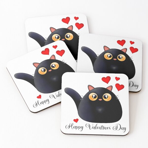 Item preview, Valentines Day Cat designed and sold by BlackCatArtBB.