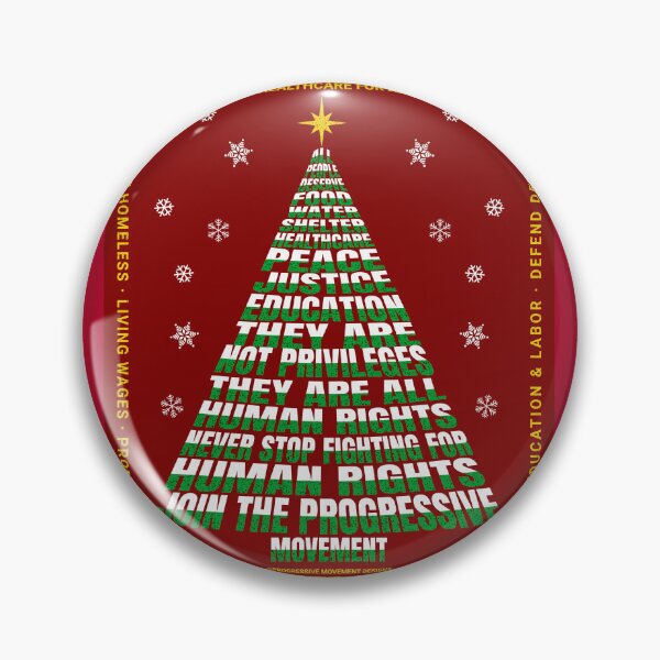 Item preview, PMD00201 Progressive Movement Designs Christmas Tree of Human Rights on crimson red with rainbow colored bird for progressives designed and sold by ProgressiveLeft.