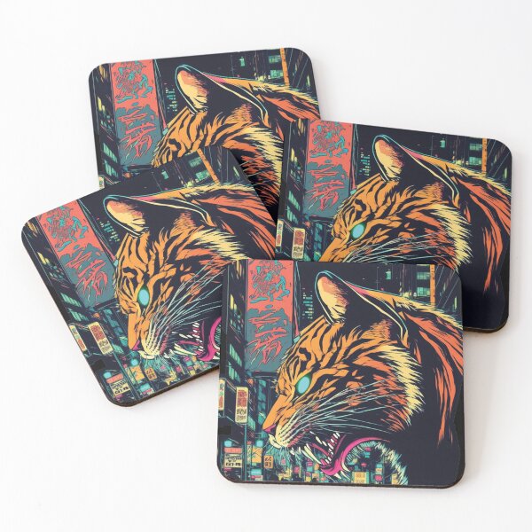 Item preview, Cyberpunk neon Tiger #3 designed and sold by PhiloSophyEye.