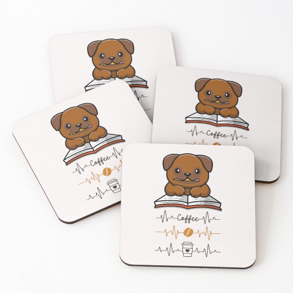 Item preview, Dog Book And Coffee designed and sold by ZubiyaArt.