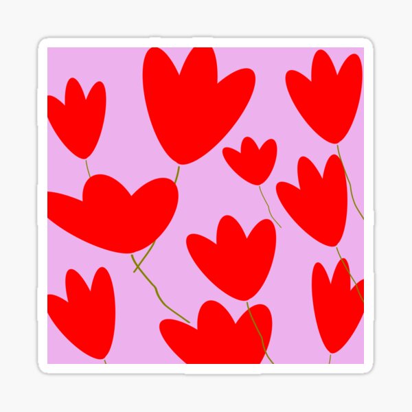 Item preview, Red Flowers On Lavender designed and sold by PrettyViews.