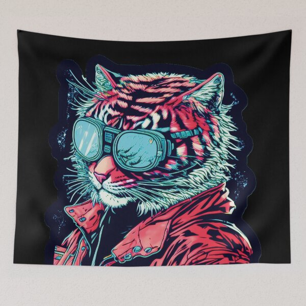 Item preview, Cyberpunk neon Tiger #4 designed and sold by PhiloSophyEye.