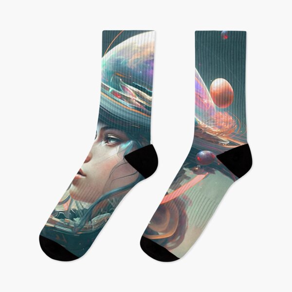 Item preview, Girl with head in the cosmos/space/universe designed and sold by Tuko Designs.